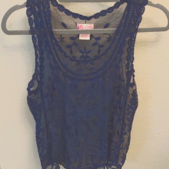 Tank, Navy Blue lace - Picture 2 of 3
